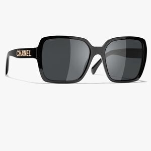 chanel black SQUARE SUNGLASSES